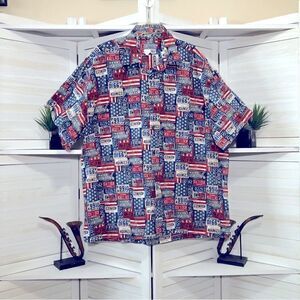 Vintage 90s USA All States License Plates Short Sleeve Shirt 3X
